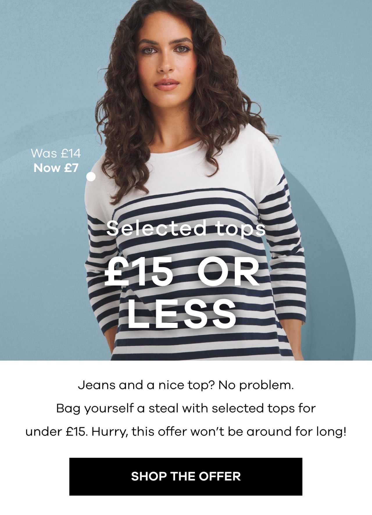Selected tops 15 or less