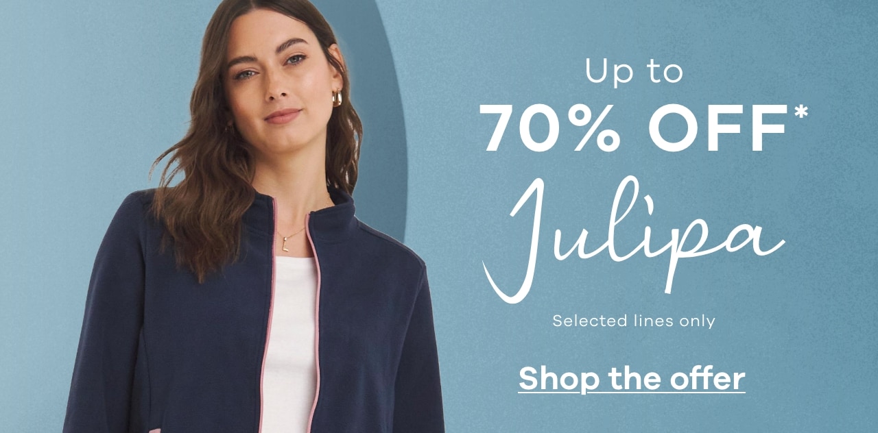 UP TO 70% OFF JULIPA
